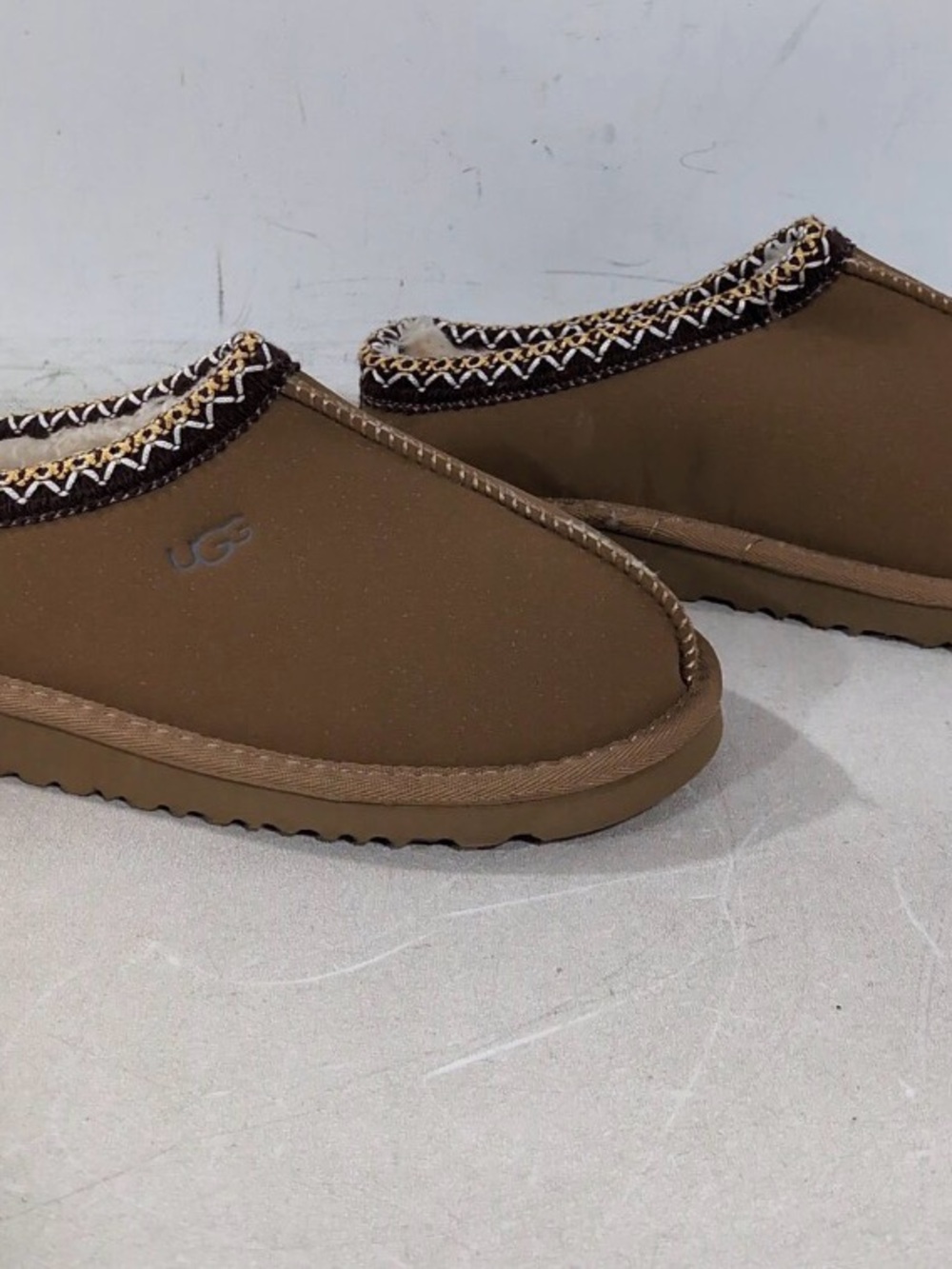 UGG Brown Men’s Slip-On Moccasin with Trim